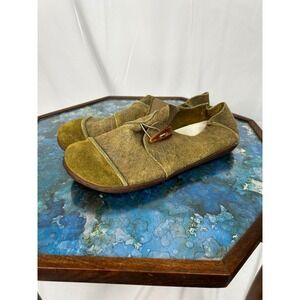 Whensinger Women's Brown Suede Leather Slip On Flat Shoes Size 39